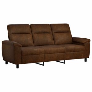 vidaXL Sof&aacute; Castanho 214 x 90 x 95 cm Couro Suede Sint&eacute;tico