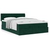 vidaXL Estrutura de cama otomana com colch&atilde;o 140x200 cm verde escuro