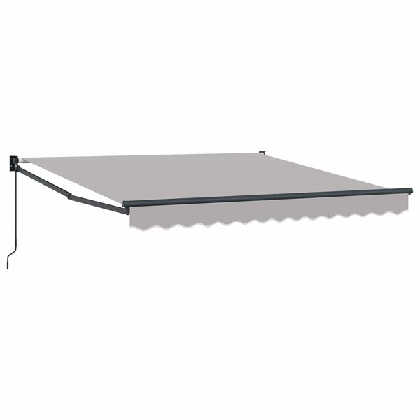 vidaXL Toldo Retr&aacute;til Cinzento-claro 350 x 250 cm Poli&eacute;ster e Alum&iacute;nio