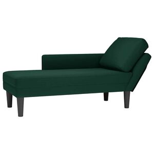vidaXL Chaise lounge c/ almofada/apoio de bra&ccedil;os direito veludo