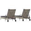 vidaXL Espreguiçadeiras com almofadões 2 pcs vime PE cinzento