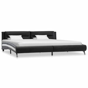 vidaXL Estrutura da Cama Preto 160 x 200 cm Couro Sint&eacute;tico