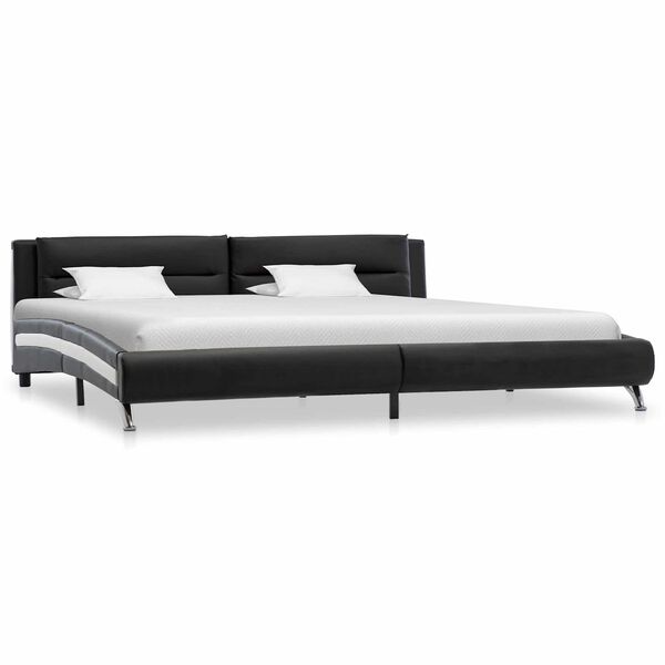 vidaXL Estrutura da Cama Preto 160 x 200 cm Couro Sint&eacute;tico