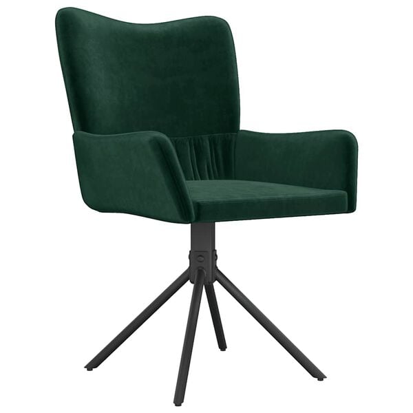 vidaXL Cadeiras de jantar giratorias 2 pcs veludo verde-escuro
