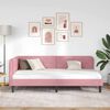 vidaXL Estrutura de Cama de Canto Rosa 90 x 190 cm Veludo