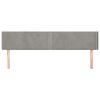 vidaXL Cabeceira de cama c/ abas veludo 203x16x78/88 cm cinzento-claro