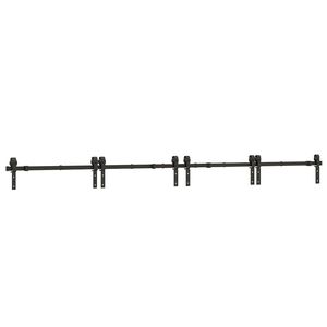 vidaXL Kit de ferragens para porta deslizante 366 cm a&ccedil;o preto