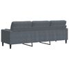vidaXL Sof&aacute; 3 lug. c/ almofadas decorativas 210 cm veludo cinza-escuro