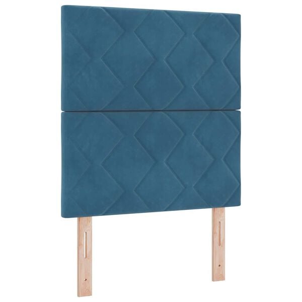 vidaXL Cama Box com colch&atilde;o Azul Escuro 80 x 200 cm tecido