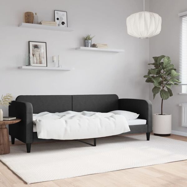 vidaXL Sof&aacute;-cama 80x200 cm tecido preto