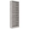 vidaXL Estante 5 prateleiras 60x24x175 derivados madeira cinza cimento
