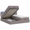 vidaXL Cama Ottoman com Colch&atilde;o e LED Cinzento-acastanhado Tecido