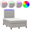 vidaXL Cama box spring c/ colch&atilde;o e LED 120x190 cm tecido cinza-claro
