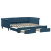 vidaXL Sof&aacute;-cama com gavet&atilde;o e gavetas 100x200 cm veludo azul