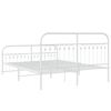 vidaXL Estrutura de cama com cabeceira e p&eacute;s 160x200 cm metal branco