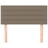 vidaXL Cabeceira de cama tecido 90x5x78/88 cm cinzento-acastanhado