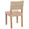 vidaXL Cadeira de jantar 2 pcs Natural 46 x 55 x 84 cm Rattan Kubu