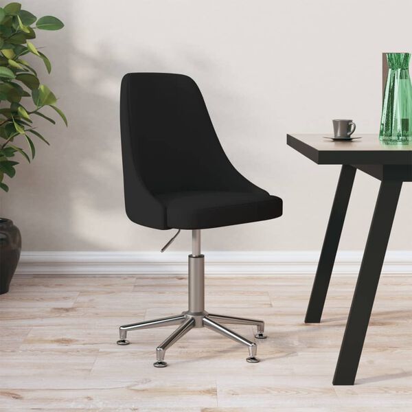 vidaXL Cadeira de escrit&oacute;rio girat&oacute;ria tecido preto