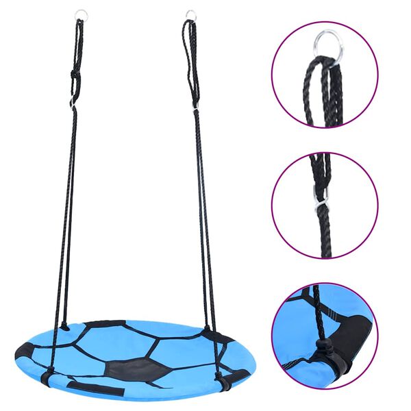 vidaXL Baloiço estilo ninho com tema de futebol 100 cm