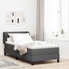 vidaXL Cama Box com colch&atilde;o Cinzento escuro 80 x 200 cm tecido