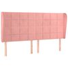 vidaXL Cabeceira cama c/ abas veludo 163x23x118/128 cm rosa