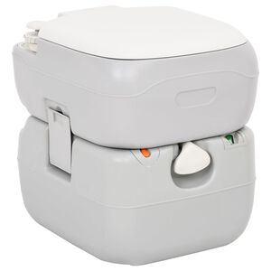 vidaXL Sanita port&aacute;til p/ campismo 22+12 L PEAD cinzento e branco