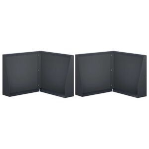 vidaXL Muro de Conten&ccedil;&atilde;o 2 unid. 50 x 50 x 30 cm A&ccedil;o Antracite