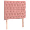 vidaXL Estrutura de cama c/ cabeceira 90x190 cm veludo rosa