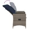 vidaXL Sofá de jardim reclinável de 2 lugares com Mesa em vime sintético cinza