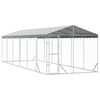 vidaXL Canil de exterior com teto 3x9x2,5 m a&ccedil;o galvanizado prateado