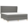 vidaXL Cama com molas/colch&atilde;o 180x200 cm tecido cinzento-escuro