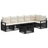 vidaXL Conjunto de Sof&aacute; de Jardim 7 unid. Preto e Branco Creme vime PE