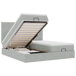 vidaXL Estrutura cama otomana colch&otilde;es 180x200cm veludo cinzento claro