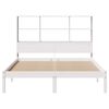 vidaXL Cama com estante sem colchão 140x190 cm pinho maciço branco