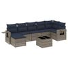 vidaXL Conjunto de sof&aacute; de jardim com 8 pe&ccedil;as e almofadas em rattan sint&eacute;tico cinza