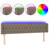 vidaXL Cabeceira de cama c/ luzes LED 203x16x78/88cm cinza-acastanhado