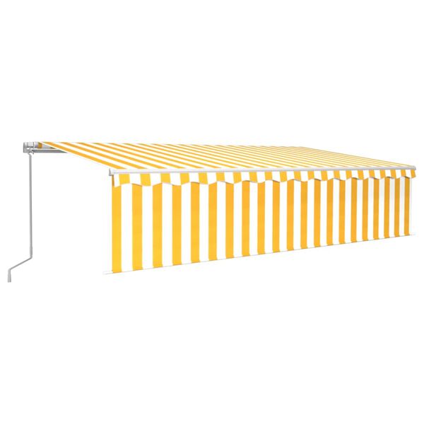 vidaXL Toldo retr&aacute;til manual com estore 6x3 m amarelo e branco