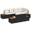 vidaXL Conjunto de Sof&aacute; de Jardim 7 pcs Preto e Creme Polirattan