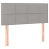 vidaXL Cama box spring c/ colch&atilde;o e LED 90x190 cm tecido cinza-claro