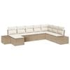vidaXL Conjunto de Sof&aacute; de Jardim 8 unid. Bege e Creme vime PE