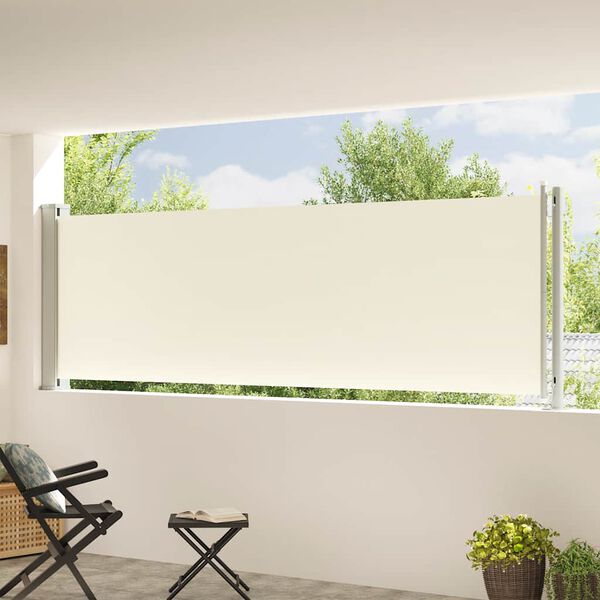 vidaXL Toldo lateral retr&aacute;til para p&aacute;tio 117x600 cm cor creme