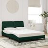 vidaXL Cama com colch&atilde;o 120x200 cm veludo verde-escuro