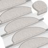 vidaXL Tapetes escada adesivos aspeto sisal 30 pcs 65x21x4cm platina