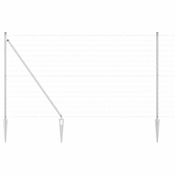 vidaXL Cerca com Poste Prateado 1,5 x 10 m A&ccedil;o