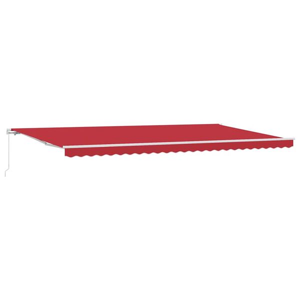 vidaXL Toldo Retrátil Vermelho 600 × 350 cm Poliéster e Alumínio