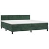 vidaXL Cama box spring c/ colch&atilde;o/LED 200x200 cm veludo verde-escuro