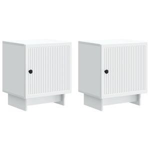 vidaXL Arm&aacute;rio de Cabeceira 2 pcs Branco 43 x 34,5 x 50 cm
