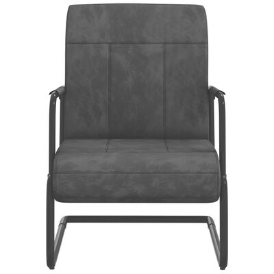 vidaXL Cadeira cantilever veludo cinzento-escuro