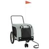 vidaXL Reboque de bicicleta p/ animais tecido oxford/ferro cinza/preto