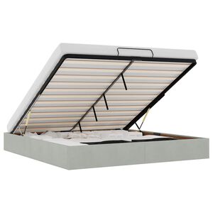 vidaXL Estrutura de cama otomana sem colch&atilde;o 160x200 cm cinzento claro